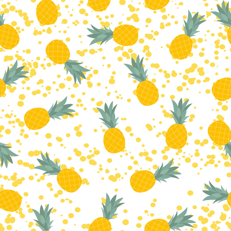 Pineapple  Natural Seamless Pattern Background Vector Illustratiのイラスト素材