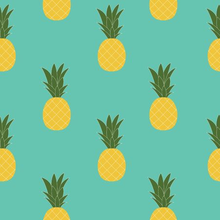 Pineapple Natural Seamless Pattern Background Vector Illustratioのイラスト素材