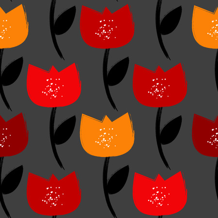 Simple Flower Seamless Pattern Background Vector Illustrationのイラスト素材