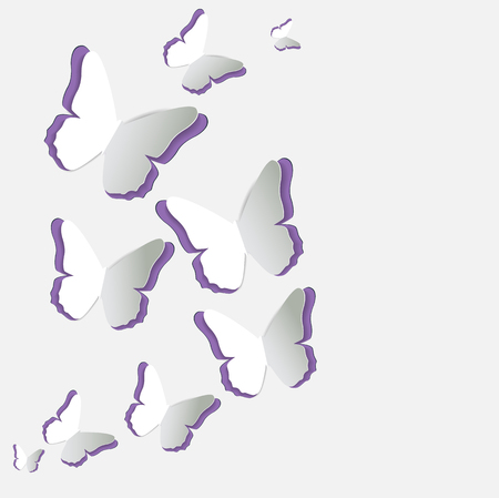 Abstract Paper Cut Out Butterfly Background. Vector Illustrationのイラスト素材