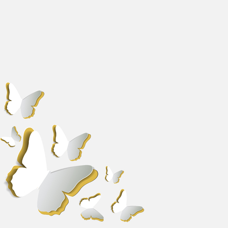Abstract Paper Cut Out Butterfly Background. Vector Illustrationのイラスト素材