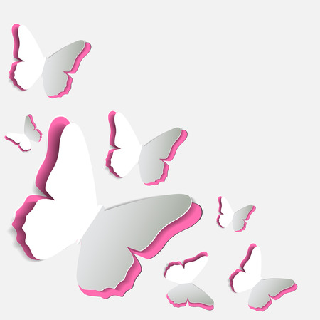 Abstract Paper Cut Out Butterfly Background. Vector Illustrationのイラスト素材