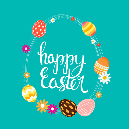 Happy Easter Spring Holiday Background Illustrationのイラスト素材