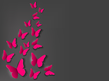 Abstract Paper Cut Out Butterfly Background. Vector Illustrationのイラスト素材