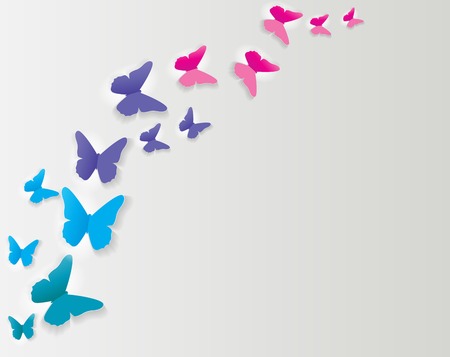 Abstract Paper Cut Out Butterfly Background. Vector Illustrationのイラスト素材