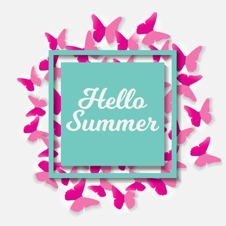Say Hello to Summer Natural Pattern Vector Illustrationのイラスト素材