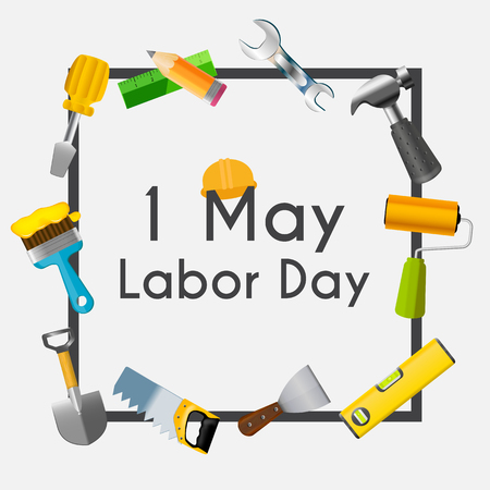 Labor Day 1 May Poster. Vector Illustrationのイラスト素材
