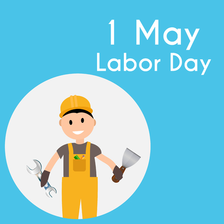 Labor Day 1 May Poster. Vector Illustrationのイラスト素材
