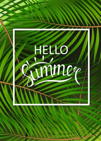 Hello Summer Natural Background Vector Illustrationのイラスト素材