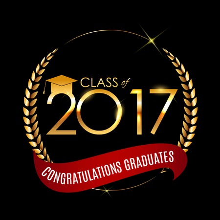 Congratulations on Graduation 2017 Class Background Vector Illusのイラスト素材