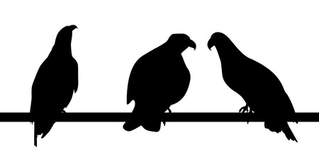 Set of silhouettes of fast living dangerous eagleのイラスト素材