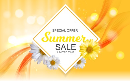 Summer Sale Banner Template for your Business. Vector Illustratiのイラスト素材