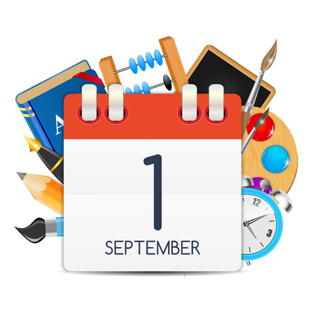 Calendar Icon of 1 September. Vector Illustrationのイラスト素材