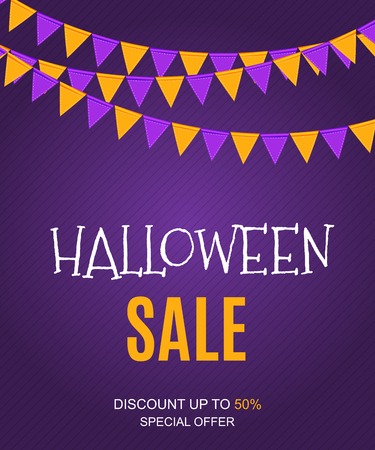 Halloween Sate Poster Background Template. Vector illustrationのイラスト素材
