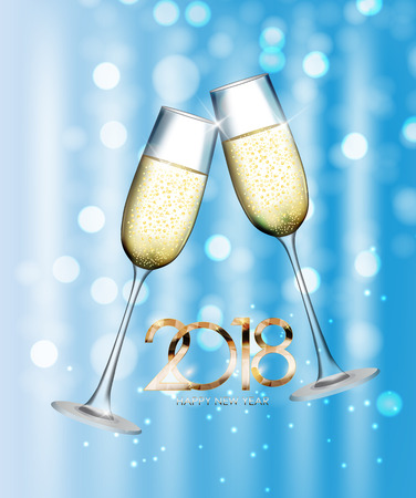 2018 New Year and Merry Christmas Background. Vector Illustrationのイラスト素材