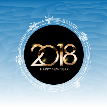 2018 New Year and Merry Christmas Background. Vector Illustrationのイラスト素材