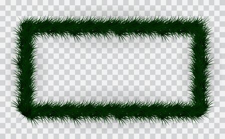 Frame of coniferous branches on transparent background.のイラスト素材