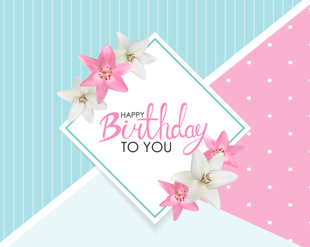 Abstract Happy Birthday Balloon Background Card Template Vector Illustrationのイラスト素材