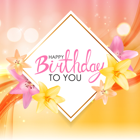 Abstract Happy Birthday Balloon Background Card Template Vector Illustrationのイラスト素材