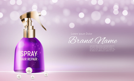 Hair spray ad template in realistic illustration.のイラスト素材