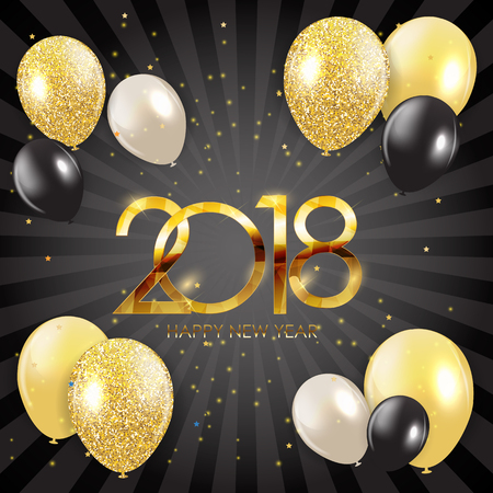 2018 New Year and Merry Christmas Background. Vector Illustration.のイラスト素材