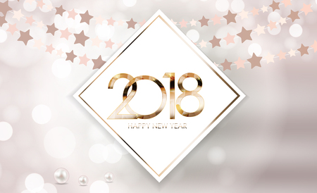 2018 New Year and Merry Christmas Background. Vector Illustrationのイラスト素材