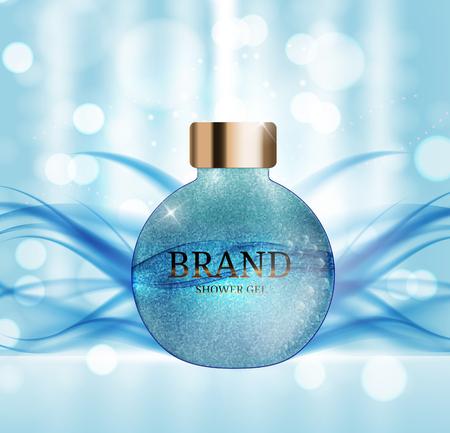 Design Cosmetics Product  Template for Ads or Magazine Background. 3D Realistic Vector Iillustrationのイラスト素材