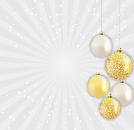 Merry Christmas and New Year Glossy Background. Vector Illustrationのイラスト素材