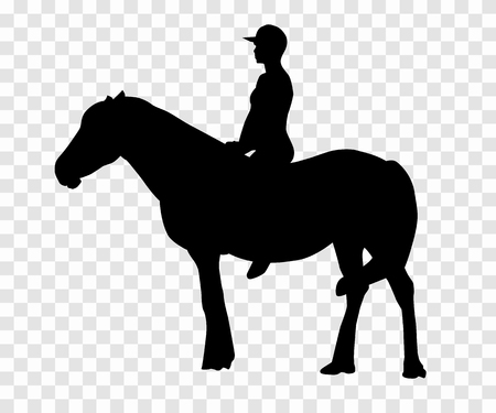 Sticker to car silhouette rider on horse. Expert in dressage ofのイラスト素材
