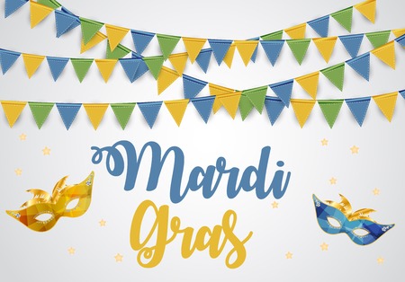 Mardi Gras Brochure Template.Celebration Greeting Card Backround. Vecor Illustration EPS10
のイラスト素材