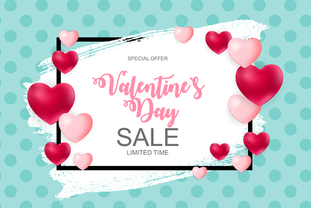 Valentines Day Sale, Discont Card. Vector Illustration EPS10のイラスト素材