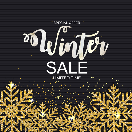 Winter sale background special offer banner background for business and advertising vector illustration.のイラスト素材