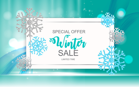 Winter Sale Background Special Offer Banner Background for Business and Advertising. Vector illustrationのイラスト素材