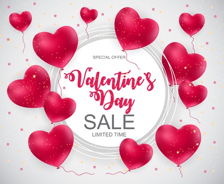 Valentines Day Sale, Discount Card. Vector Illustration.のイラスト素材