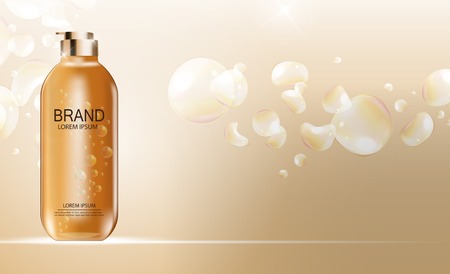 Design Cosmetics Product Template for Ads or Magazine Background. 3D Realistic Vector Illustration.のイラスト素材