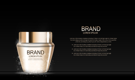 Fashion Design Makeup Cosmetics Product Template for Ads or Magazine Background. Mascara Product Series Reports 3D Realistic Vector illustration. EPS10.のイラスト素材