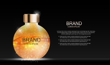 Fashion Design Makeup Cosmetics Product Template for Ads or Magazine Background. Mascara Product Series Reports 3D Realistic Vector illustration. EPS10.のイラスト素材