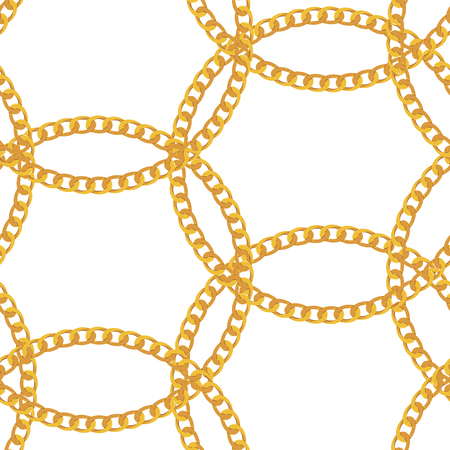 Gold Chain Jewelry Seamless Pattern Background. Vector Illustrationのイラスト素材