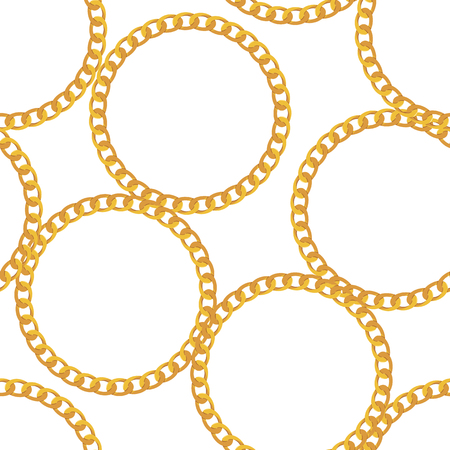 Gold Chain Jewelry Seamless Pattern Background. Vector Illustrationのイラスト素材