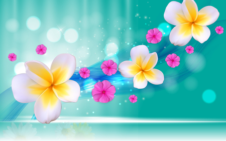 Colorful Summer Natural Floral Background Vector Illustrationのイラスト素材