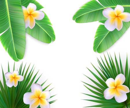 Hello Summer Natural Floral Background Vector Illustrationのイラスト素材