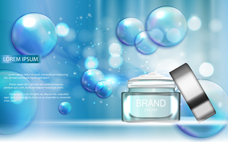 Design Cosmetics Product  Template for Ads or Magazine Background. 3D Realistic Vector Iillustrationのイラスト素材