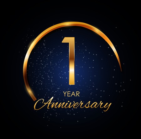 Template Logo 1 Year Anniversary Vector Illustrationのイラスト素材