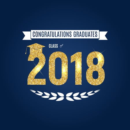Congratulations on Graduation 2018 Class Background Vector Illustration EPS10のイラスト素材