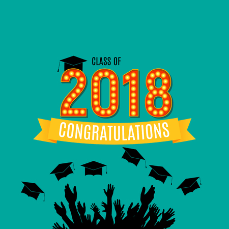 Congratulations on Graduation 2018 Class Background Vector Illustration.のイラスト素材