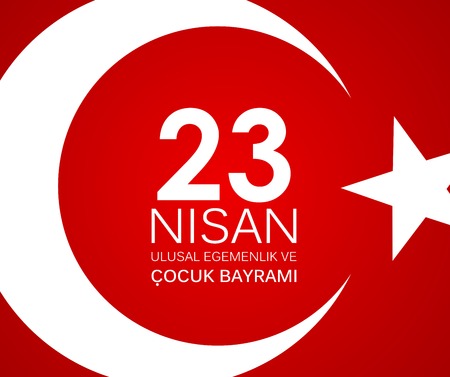 23 nisan cocuk baryrami. Translation: Turkish April 23 Children's Day Vector Illustrationのイラスト素材