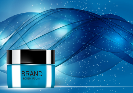 Design Cosmetics Product Template for Ads or Magazine Background. 3D Realistic Vector Illustration.のイラスト素材