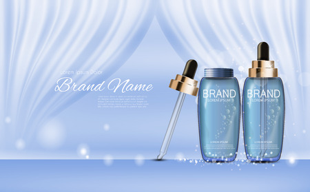 Design Cosmetics Product  Template for Ads or Magazine Background. 3D Realistic Vector Iillustrationのイラスト素材