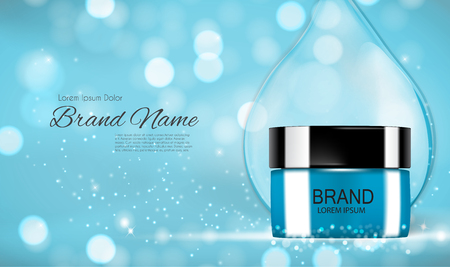 Face Cream Bottle Tube Template for Ads or Magazine Background. 3D Realistic Vector Iillustrationのイラスト素材