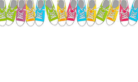 Pair of shoes on color background in Pop Art Style Vector Illustrationのイラスト素材